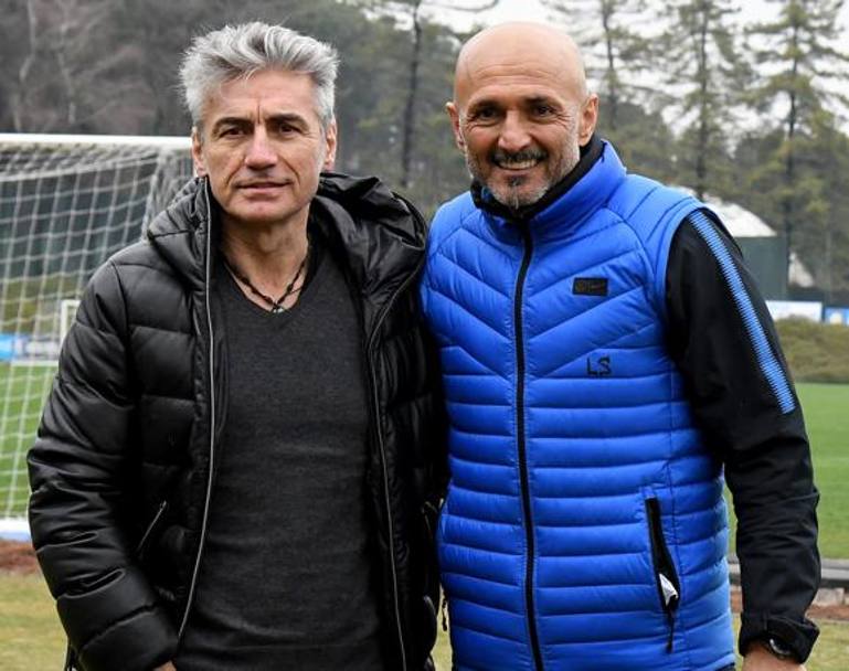 Luciano Ligabue e Luciano Spalletti al Centro Sportivo Suning 